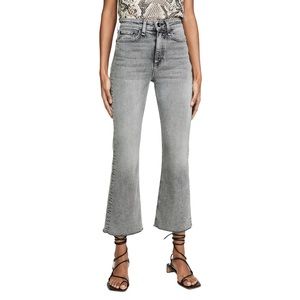 rag & bone Nina High-Rise Ankle Flare Raw Hem Jeans. Color Broderick. Size 27.